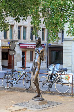 Cenevre, İsviçre - 13 Temmuz 2019: Clementine. Bir dökme demir sta