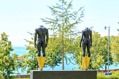 Lozan, İsviçre - 13 Temmuz 2019 Olimpiyat Müzesi Parkı