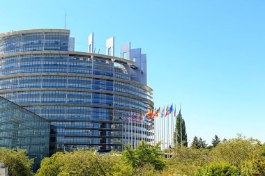 Strasbourg, Fransa - 5 Temmuz 2019: Parlement Europeen Binası