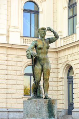 Zurich, Switzerland: Statue of a Woman near the 