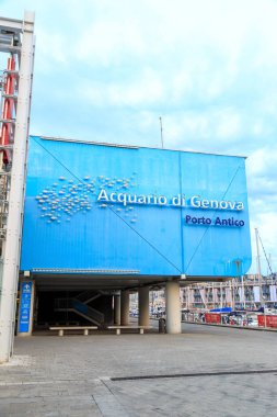 Cenova, İtalya - 11 Temmuz 2019: Cenova Akvaryumu (İtalyanca: Acquario 