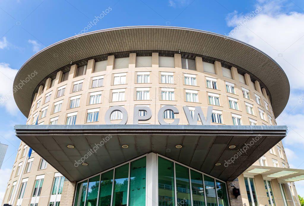 Netherlands, The Hague - July 1, 2019: Organization for the Prohibition of Chemical Weapons (OPCW)