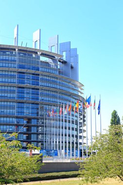 Strasbourg, Fransa - 5 Temmuz 2019: Parlement Europeen Binası