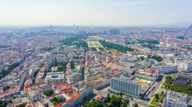 Viyana, Avusturya. Şehrin tarihi bölümünün genel panoraması, Hava Görüntüsü 
