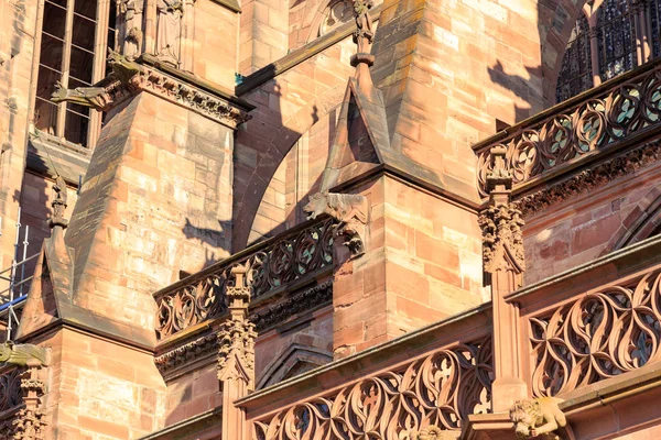 Strasbourg, Fransa. Strasbourg Cathe cephesinin ayrıntılı tasarımı