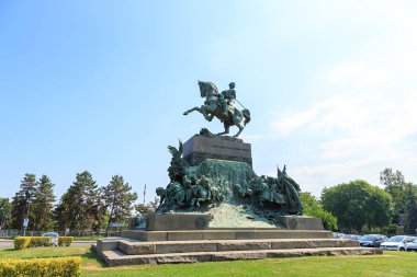 Turin, Italy: Equestrian monument of the Amedeo of Savoia of the Duke dAosta (1845-1890). It was made by David Calandra (1856-1915) and installed in 1902 in Valentino Park