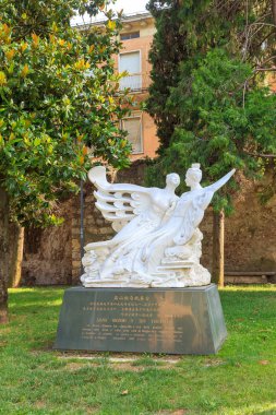 Verona, Italy - July 15, 2019: Liang Shanbo and Zhu Yingtai statue