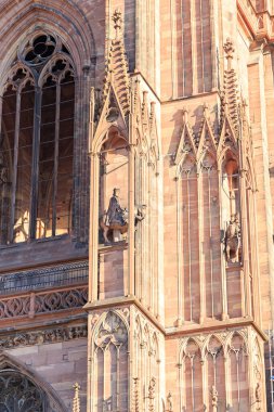 Strasbourg, Fransa. Strasbourg Katedrali 'nin ayrıntılı tasarımı (Strasbourg Leydisinin Katedrali))