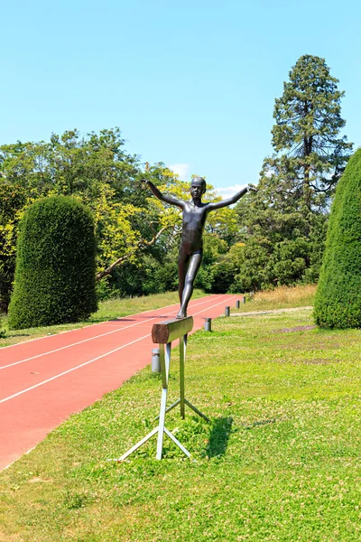 Lausanne Suíça Julho 2019 Parque Museu Olímpico Lausanne Escultura Bronze — Fotografia de Stock