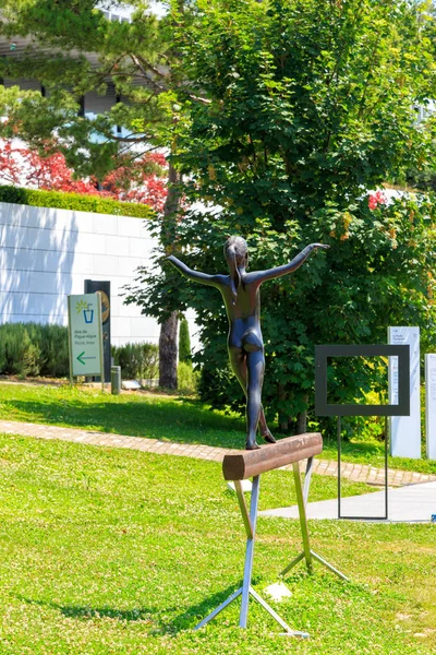 Lausanne Suisse Juillet 2019 Parc Musée Olympique Lausanne Sculpture Bronze — Photo