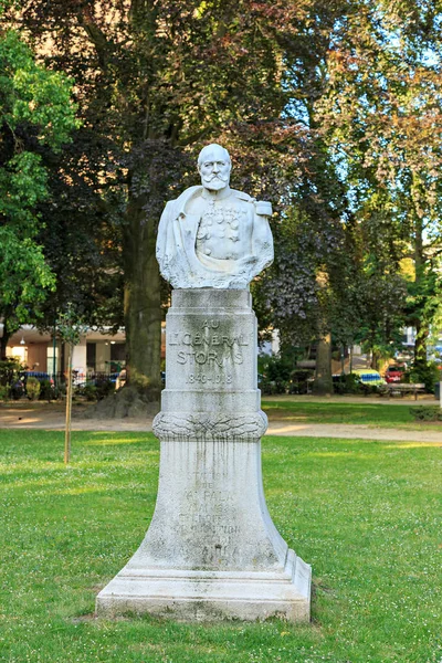 Bruksela Belgia Lipca 2019 Bust Emile Pierre Joseph Storms Park — Zdjęcie stockowe