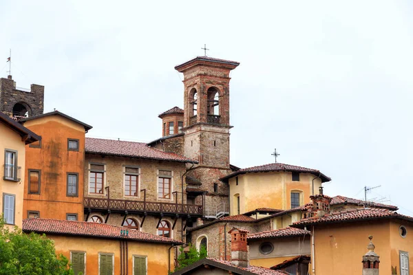 Bergamo Italy Roofs Houses Historical Part City Upper City Rainy — Stock Photo, Image