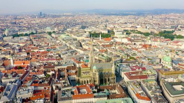 Viyana, Avusturya. St. Stephen Katedrali (Almanya: Stephansdom). Katolik Katedrali - Avusturya 'nın ulusal sembolü, Havadan Bakış  