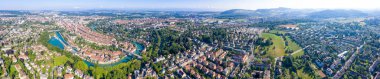 Bern, Switzerland. Panorama. The historical part of the city. Aerial view