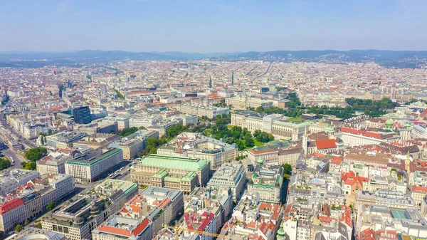 Wiedeń Austria Ogólna Panorama Historycznej Części Miasta Widok Lotu Ptaka — Zdjęcie stockowe