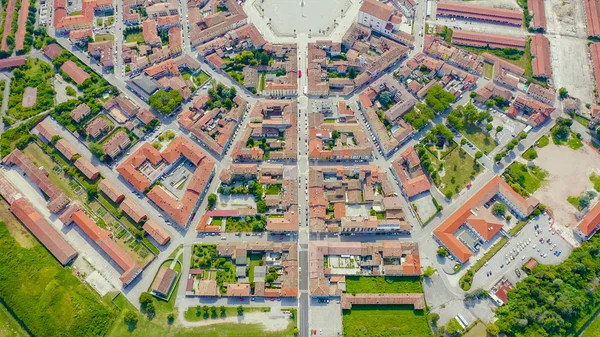 Palmanova Udine Olaszország Korának Példaértékű Erődítményét 1593 Ban Aerial View — Stock Fotó