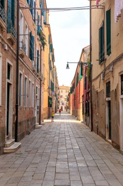 Venice, Italy - July 16, 2019: Residential Venice. Calle Corera Street