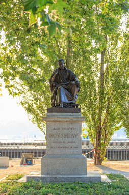 Cenevre, İsviçre. Jean-Jacques Rousseau (1712 - 1778). Cenevre filozofu, 18. yüzyılın yazar ve bestecisi. Heykeltıraş Jean-Jacques (James) Pradier (1790 - 1852)