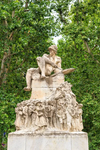 Milan Italy July 2019 Monument Felice Cavallotti 1842 1898 Garibaldi — Stock Photo, Image