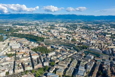 Geneva, Switzerland. Geneva from the air. Aerial view of the city
