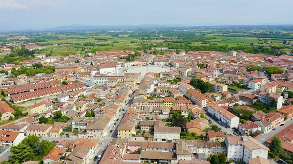 Palmanova Udine Włochy Wzorowy Projekt Fortyfikacyjny 1593 Roku Aerial View — Zdjęcie stockowe