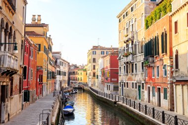 Venice, Italy - July 16, 2019: Houses on the embankments of the Canal rio Marin