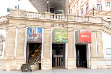Vienna, Austria - July 20, 2019: Albertina is an art museum located in the palace of Archduke Albrecht in the center of Vienna