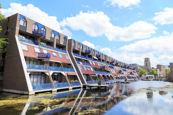 Rotterdam Netherlands July 2019 Houses Terraces Haagseveer Canal — Zdjęcie stockowe