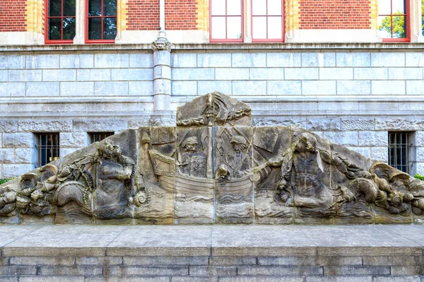 Amsterdam Netherlands June 2019 Ancient Bas Relief Taken Rijksmuseum Rijksmuseum — ストック写真
