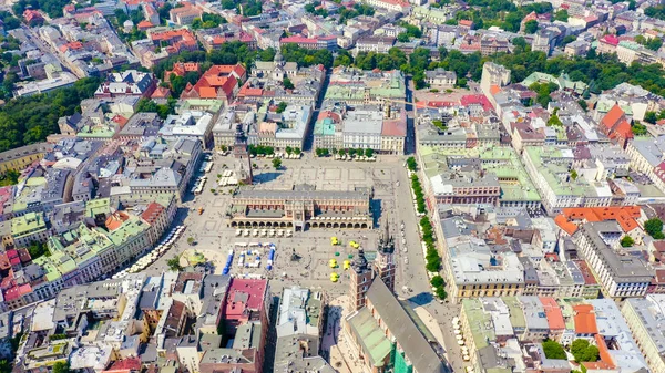 Krakau Polen Hauptplatz Großer Stadtplatz Aus Dem Jahrhundert Blick Auf — Stockfoto