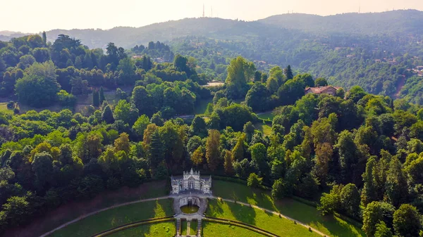 Turín Italia Villa Della Regina Con Parque Vista Aérea — Foto de Stock