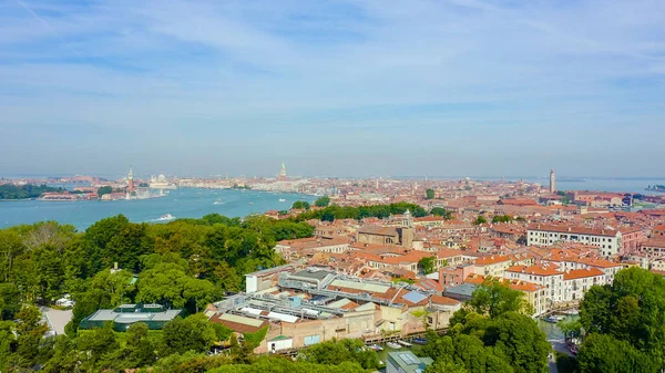 Venice Italy Panoramic View Historic Center Venice Sunny Day Aerial — 스톡 사진