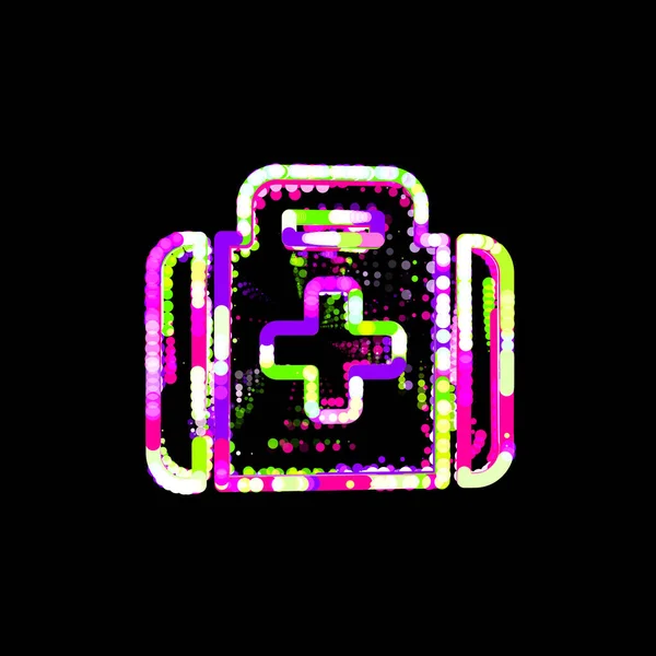 Szimbólum Medkit Többszínű Körökből Csíkokból Ufo Zöld Lila Rózsaszín — Stock Fotó