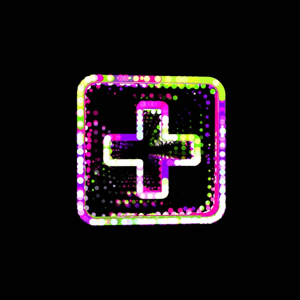 Символ Плюс Квадрат Багатокольорових Кіл Смуг Ufo Green Purple Pink — стокове фото