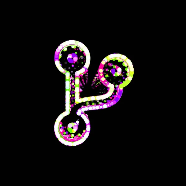 Символічна Кодова Гілка Багатокольорових Кіл Смуг Ufo Green Purple Pink — стокове фото
