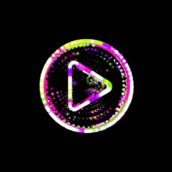 シンボルは 多色の円とストライプから円を再生します Ufoグリーン紫ピンク — ストック写真