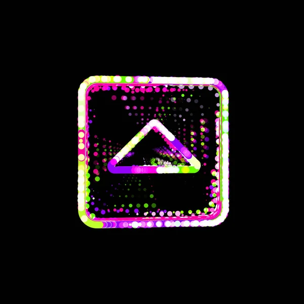 Σύμβολο Caret Τετράγωνο Επάνω Από Πολύχρωμα Κύκλους Και Ρίγες Ufo — Φωτογραφία Αρχείου