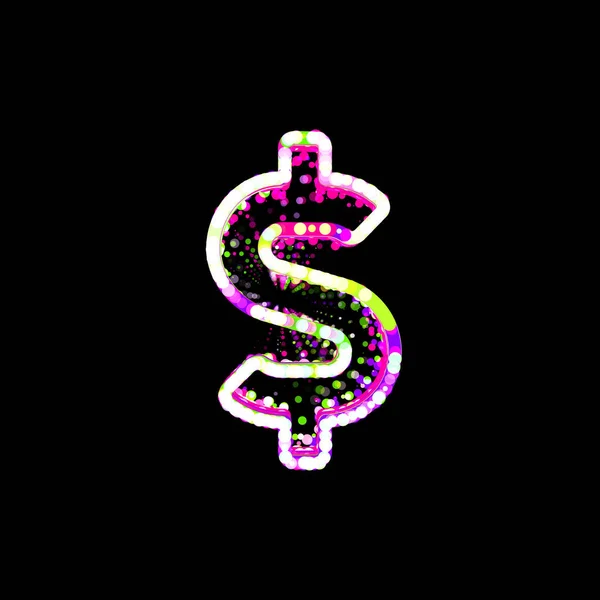 Symbol Dolaru Barevných Kruhů Pruhů Ufo Zelená Fialová Růžová — Stock fotografie