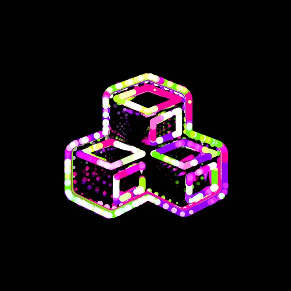 Symbol Cubes Multi Colored Circles Stripes Ufo Green Purple Pink — Stock Photo, Image