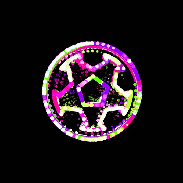 象征足球从多彩的圆圈和条纹 Ufo Green Purple Pink — 图库照片