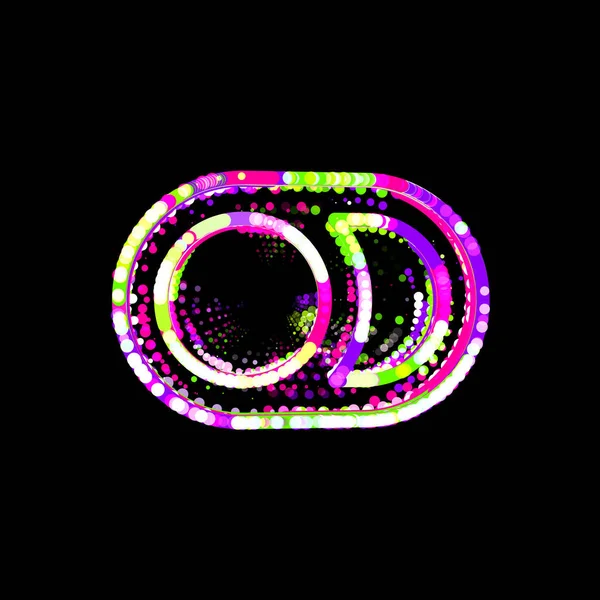 Symbol Vypíná Barevných Kruhů Pruhů Ufo Zelená Fialová Růžová — Stock fotografie
