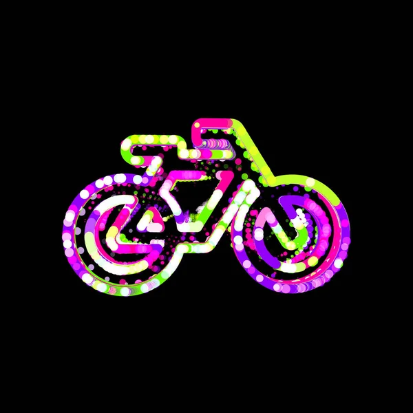 Symbol Bicycle Multi Colored Circles Stripes Ufo Green Purple Pink — Stock Photo, Image