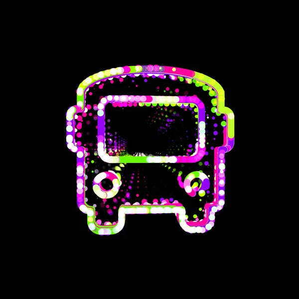 Ônibus Simbólico Círculos Listras Multicoloridas Ovni Verde Roxo Rosa — Fotografia de Stock