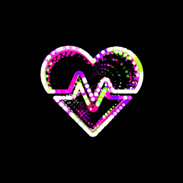 Символическое Сердцебиение Разноцветных Кругов Полос Ufo Green Purple Pink — стоковое фото