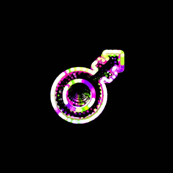 シンボルマルスは 多色の円や縞からストロークします Ufoグリーン紫ピンク — ストック写真