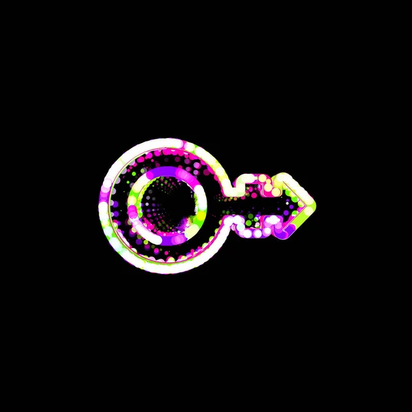 シンボルマルスは 多色の円や縞からHをストロークします Ufoグリーン紫ピンク — ストック写真