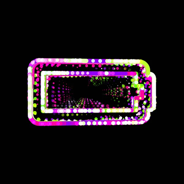 Symbol Batterie Leer Von Bunten Kreisen Und Streifen Ufo Grün — Stockfoto