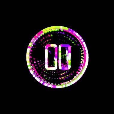 Çok renkli çember ve çizgilerin sembol duraklama çemberi. Ufo Yeşil, Mor, Pembe  