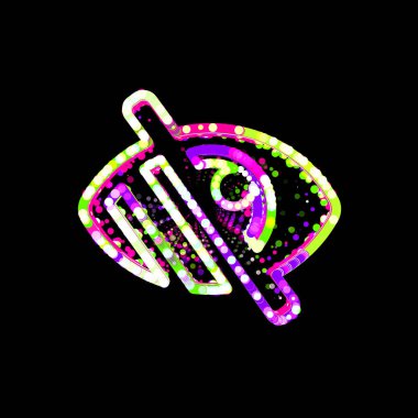 Çok renkli dairelerin ve çizgilerin düşük görüşünü simgeliyor. Ufo Yeşil, Mor, Pembe  