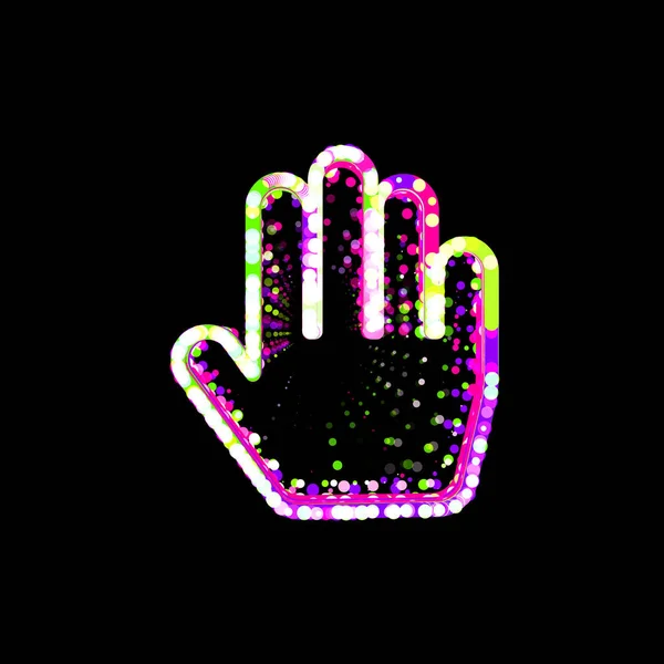 Symbol Hand Palm Multi Colored Circles Stripes Ufo Green Purple — 스톡 사진